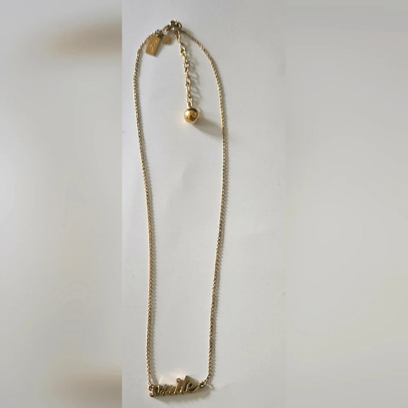 Kate Spade Say yes collection " Smile" gold necklace pendant - Picture 4 of 8